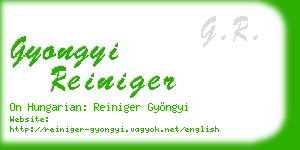 gyongyi reiniger business card